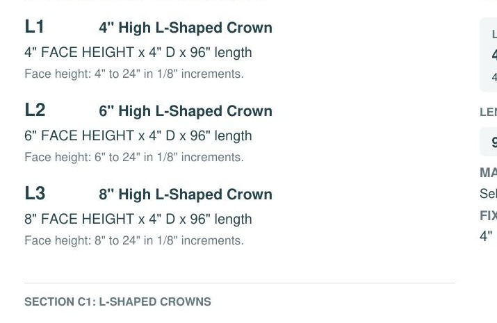 L1 component specifications