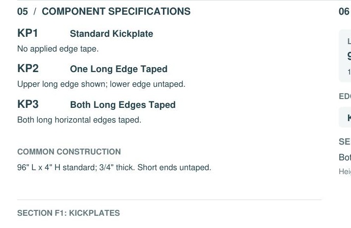 KP1 component specifications