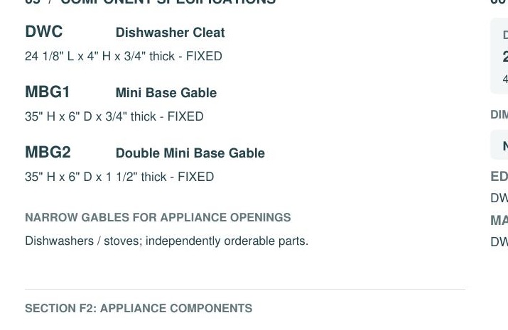 DWC component specifications