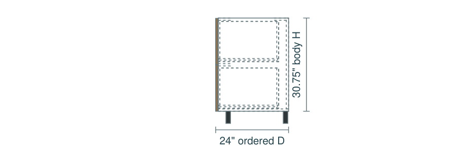 B2DE side elevation